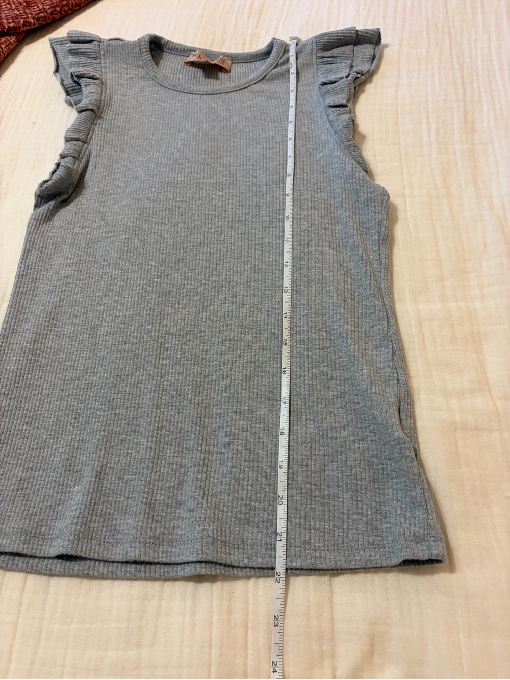 Philosophy Heather Gray Ribbed Ruffle Tank - Picture 8 of 8
